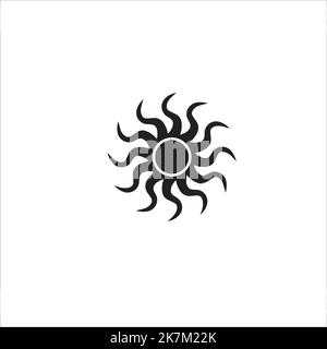 flat icon, logo, of sun or virus icon, on white isolated background. Stock Vector