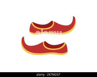 Arabian khussa footwear vector icon illustration on white isolated background Stock Vector