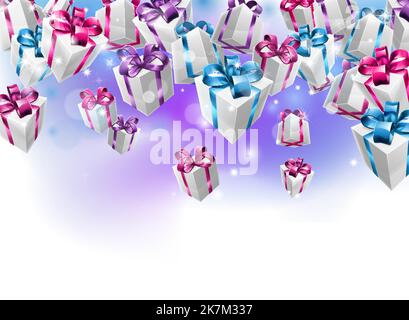 Prizes, Gifts Or Presents In Boxes Falling Design Stock Vector