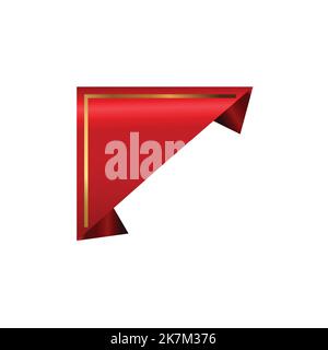 High quality single red gradient banner Vector illustration on white isolated background. Stock Vector
