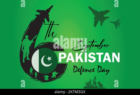 6th september poster,defence day of pakistan. translate: youm e Difa pakistan.vector illustration, of pakistan defence day, Stock Vector