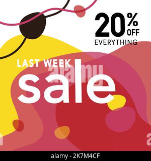 square abstract background sale 20 percent vector black friday Stock Vector
