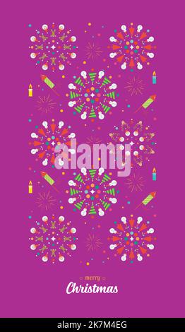 Christmas fireworks pattern. decoration elements. Vector illustration. Stock Vector