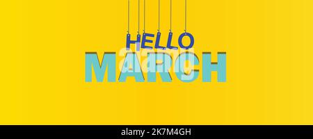 Hello may typography illustration with beautiful background Stock Vector