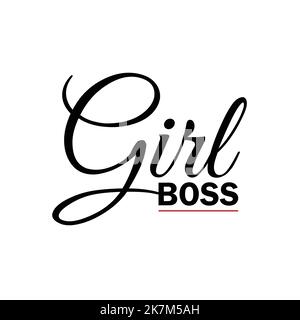 girl boss postcard motivational quote typography. Stock Vector