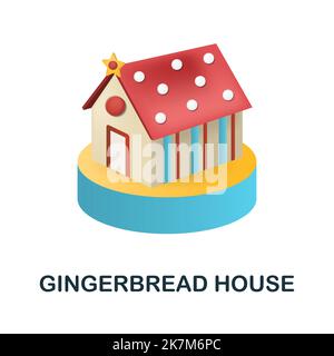 Gingerbread House icon. 3d illustration from christmas collection. Creative Gingerbread House 3d icon for web design, templates, infographics and more Stock Vector