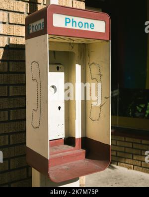 Old payphone shell, Pitman, New Jersey Stock Photo