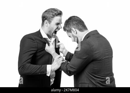 disagreed men business partners or colleague disputing while conflict, businessmen conflict. Stock Photo