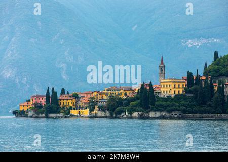 Varenna on eastern lakeside of Lake Como Stock Photo