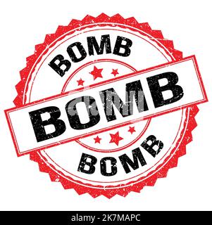BOMB text written on red-black round stamp sign Stock Photo - Alamy