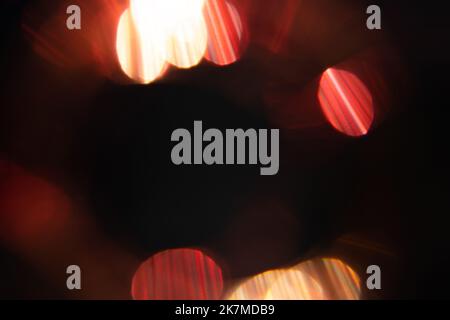colorful golden crystal light leaks on black background Stock Photo
