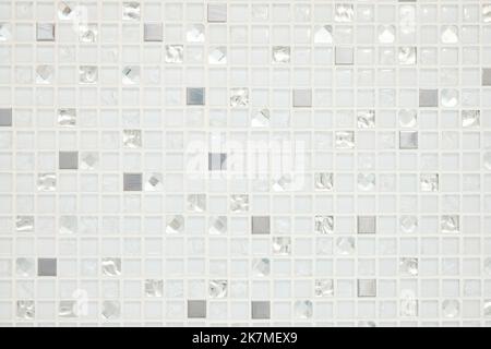 Small glass mosaic wall tile texture background. Stock Photo