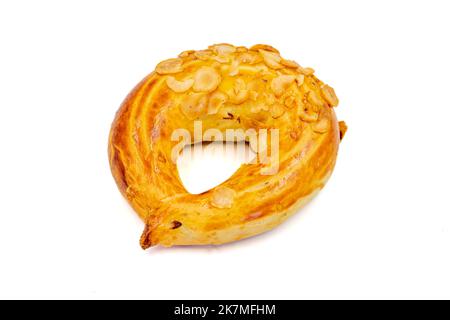 Moon cookie isolated on white background. local name ay coregi. Close up Stock Photo