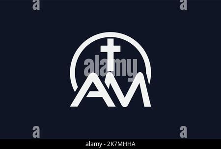 church and christian logo design. Emblem with cross and holy bible. christian sign logo and religious community sign vector letters Stock Vector