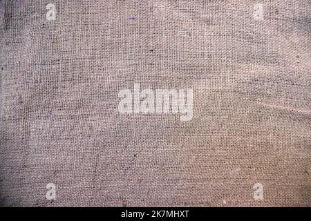 Golden Jute Fabric texture  can be used as a background Stock Photo