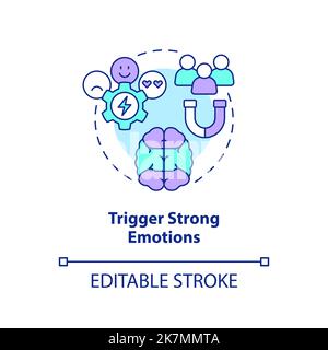 Trigger strong emotions concept icon Stock Vector