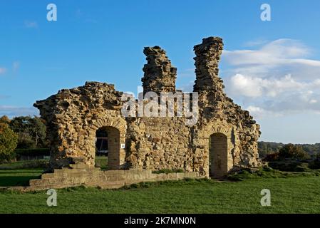 The ruins of Sandal Castle, Sandal, Wakefield, West Yorkshire, England UK Stock Photo
