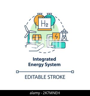 Integrated energy system concept icon Stock Vector