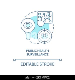 Public health surveillance turquoise concept icon Stock Vector