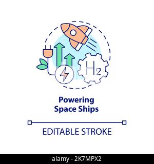 Powering spaceship concept icon Stock Vector
