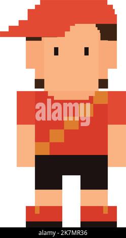 pixel video game character with cap vector illustration Stock Vector ...