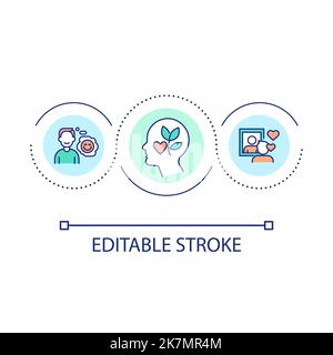 Healthy self esteem loop concept icon Stock Vector