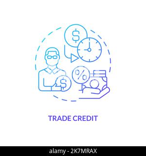 Trade credit blue gradient concept icon Stock Vector