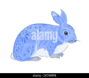 Bunny painted like Easter eggs Stock Vector