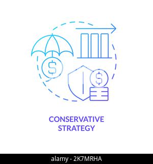 Conservative strategy blue gradient concept icon Stock Vector
