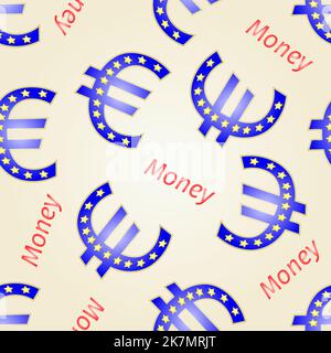 Seamless texture Money-Euro European Union vector illustration Stock Vector
