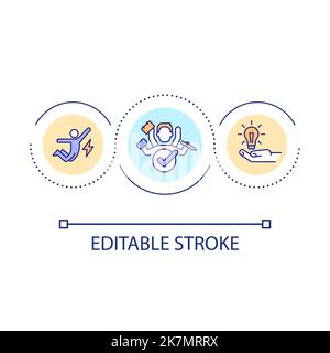 Multitasking skills loop concept icon Stock Vector