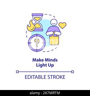 Make consumer minds light up concept icon Stock Vector