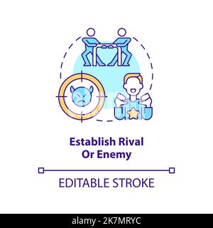 Establish rival and enemy concept icon Stock Vector