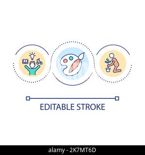 Choose inspirational hobby loop concept icon Stock Vector