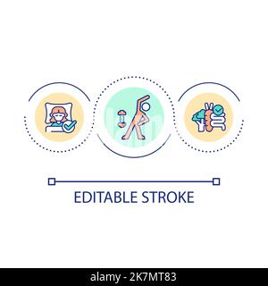 Healthy habits for wellbeing loop concept icon Stock Vector