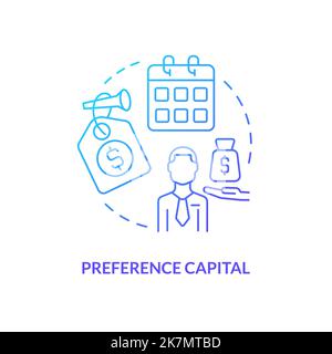 Preference capital blue gradient concept icon Stock Vector