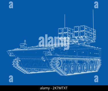 Military track missle system. Vector Stock Vector