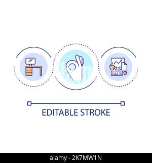 Comfortable workplace loop concept icon Stock Vector