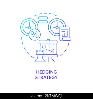 Hedging strategy blue gradient concept icon Stock Vector