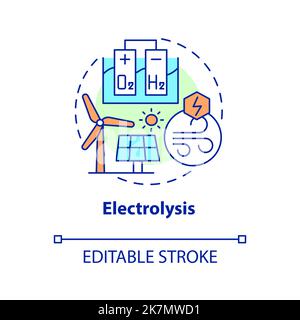 Electrolysis concept icon Stock Vector