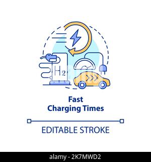 Fast charging time concept icon Stock Vector