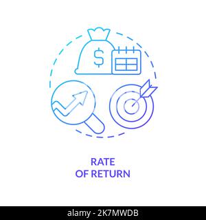 Rate of return blue gradient concept icon Stock Vector