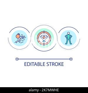 Focus on result loop concept icon Stock Vector