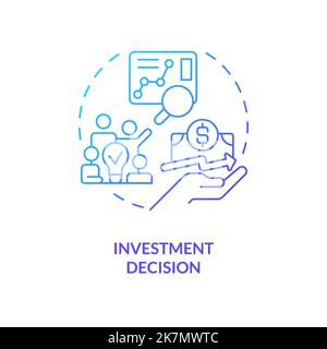 Investment decision blue gradient concept icon Stock Vector