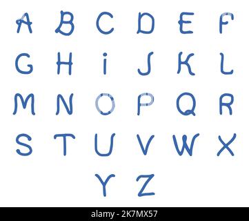 Letters in doodle style. Hand drawn alphabet letters vector clip art. Stock Vector