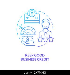 Keep good business credit blue gradient concept icon Stock Vector