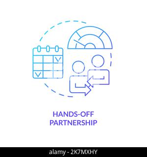Hands off partnership blue gradient concept icon Stock Vector