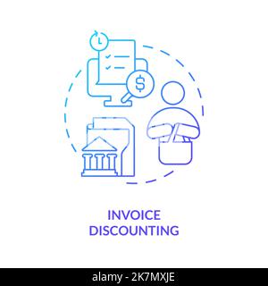 Invoice discounting blue gradient concept icon Stock Vector