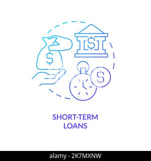 Short term loans blue gradient concept icon Stock Vector