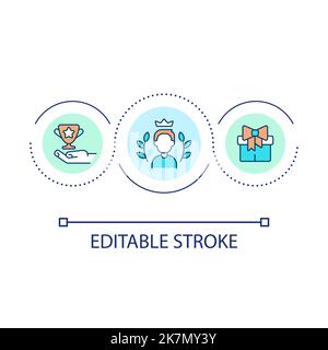 Reward for winner loop concept icon Stock Vector